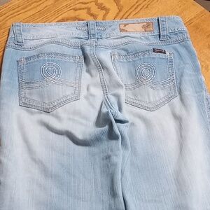 SEVEN7 WOMENS Jeans Denim BLUE Preowned Waist 33 SKINNY Faded Spring Summer Used
